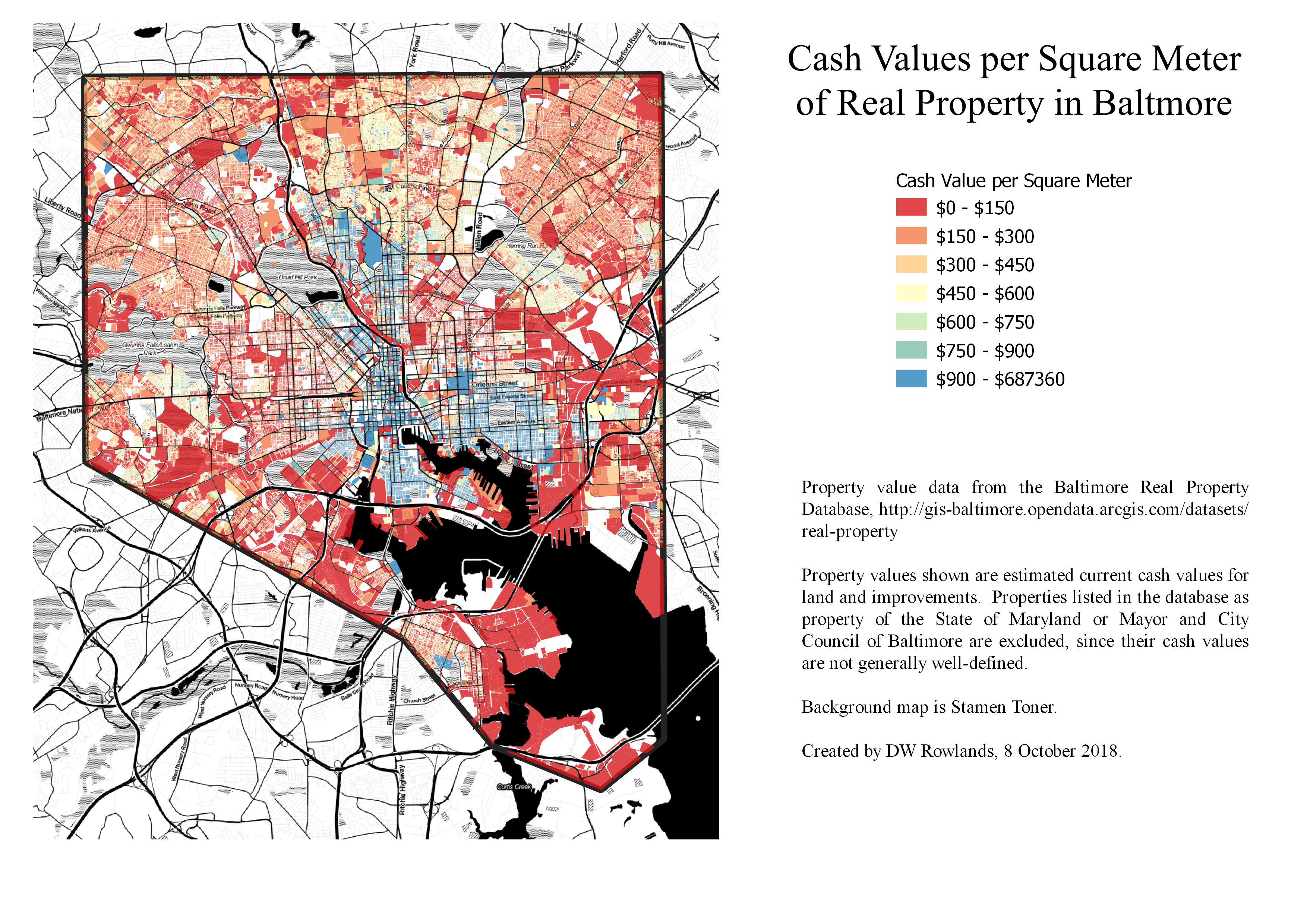 Baltimore City Property Line Map Property Values And Proximity To Transit In Baltimore |  Dw-Rowlands.github.io