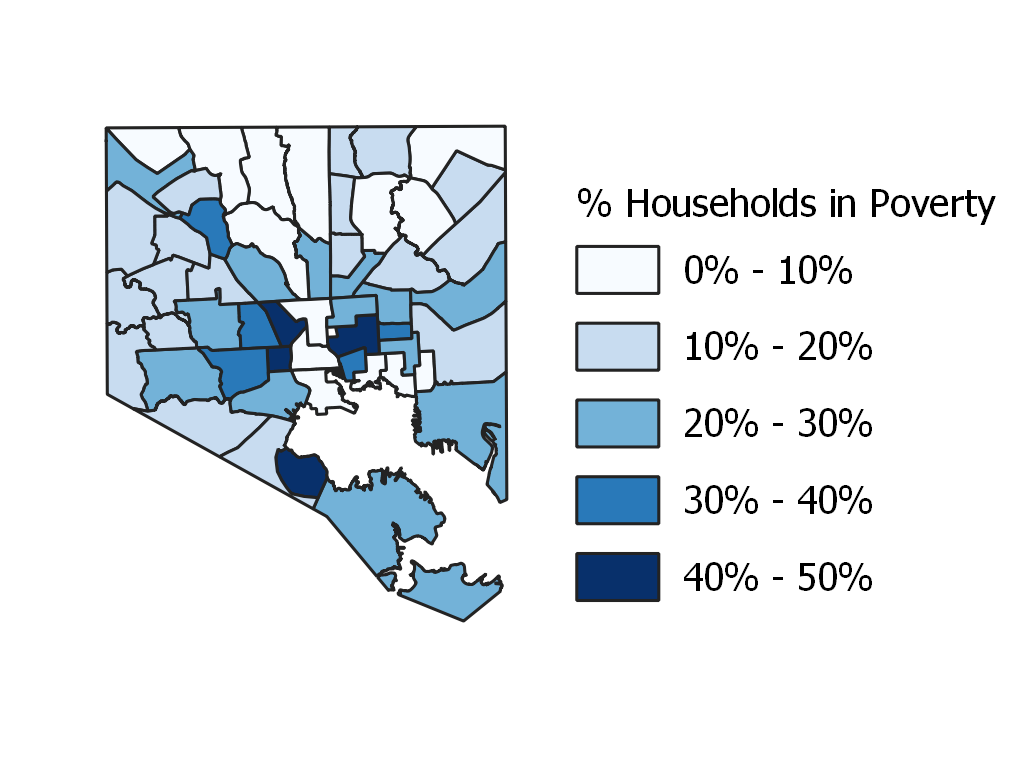 Percent Households in Poverty in Baltimore